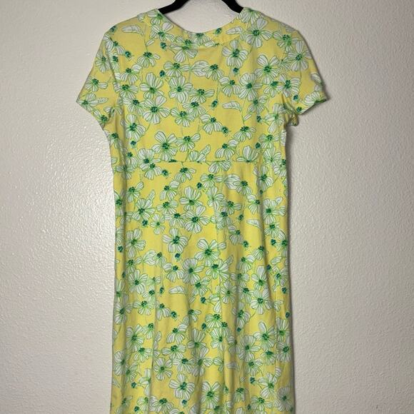 LILLY PULITZER Kelsea Dress Women's XS Yellow Green Dogwood Pattern Stretch Knit - Picture 5 of 16
